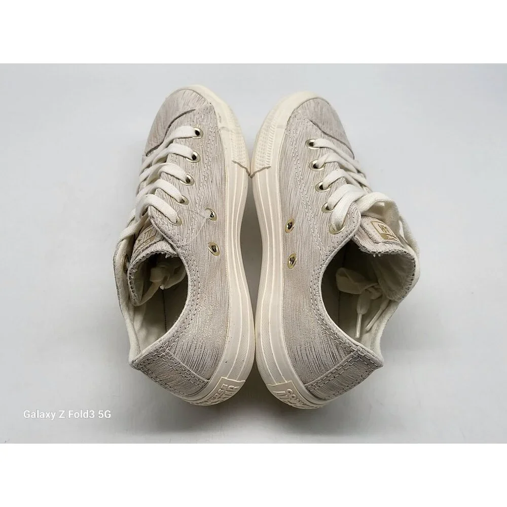 Converse Chuck Taylor All Star Egret Gold Metallic Youth Sneakers 363092C Sz‎ 1